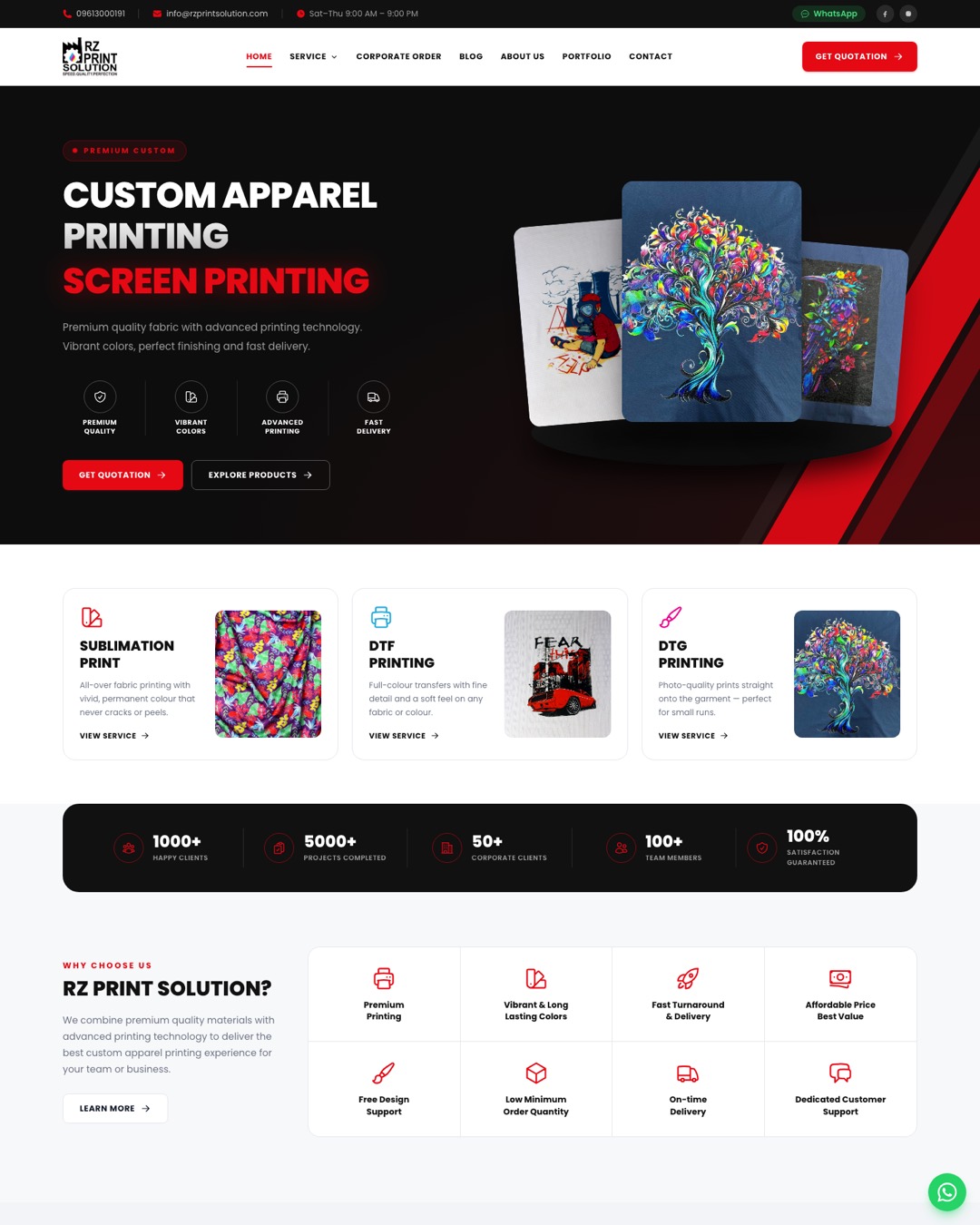 RZ Print Solution website homepage